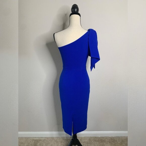 Dress The Population Blue Tiffany One Shoulder Midi Dress - Picture 9 of 15